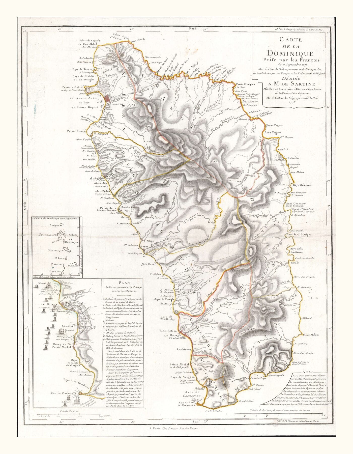 Old Map of Dominica
