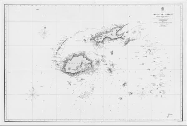 Old Admiralty map of Fiji or the Viti Group, 1859