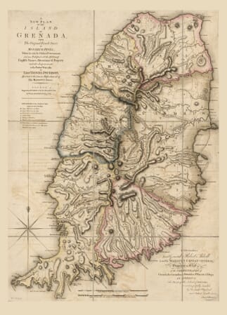Old Map of Grenada & St Vincent