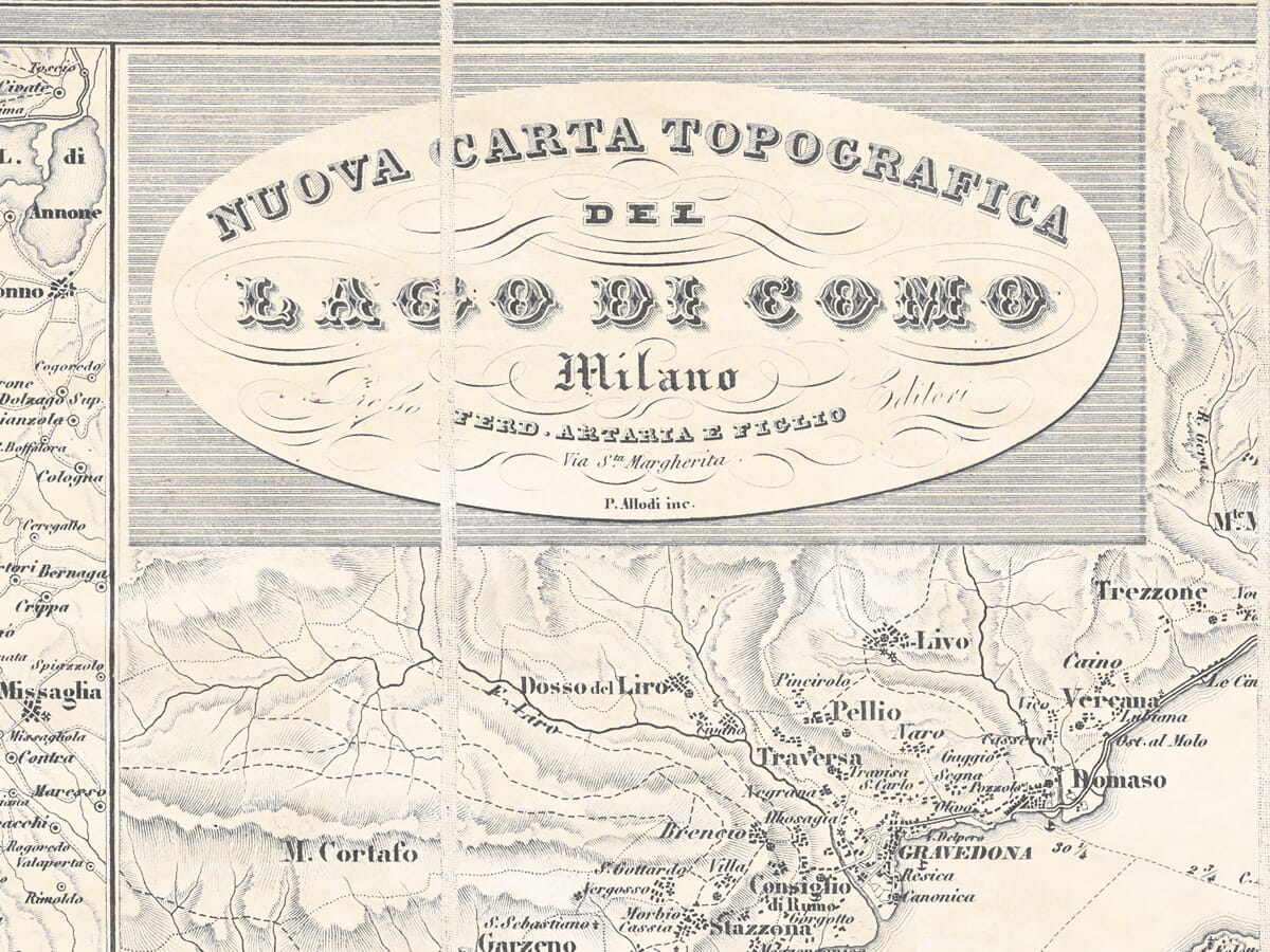 Old Map of Lake Como Title