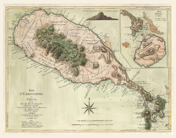 Old Map of St Kitts