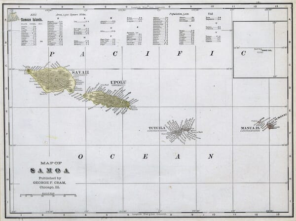Old Map of Samoa