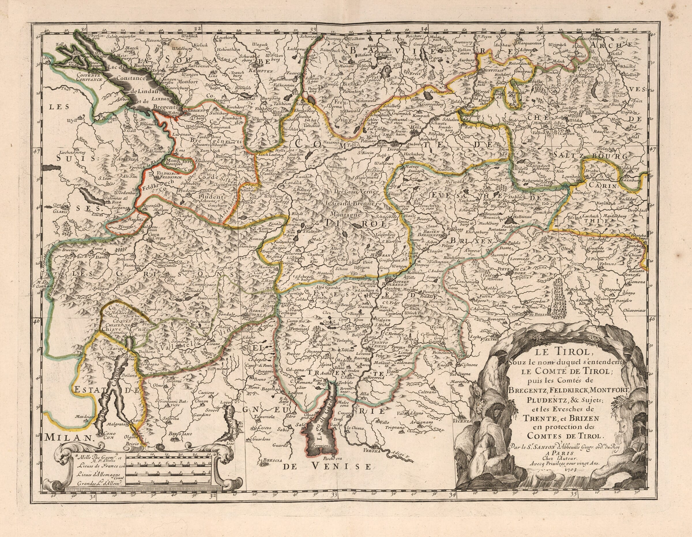Old Map of Liechtenstein