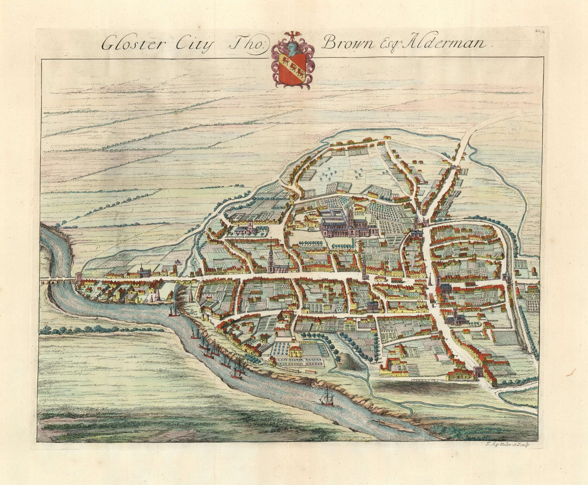 Historic town plan of Gloucester
