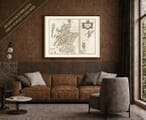 Joan Blaeu's old map of Ancient Scotland shown framed; print supplied unframed
