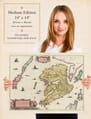 Lady holding the Medium Edition of Joan Blaeu's old map of Isle Of Mull