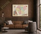 Joan Blaeu's old map of Leicestershire shown framed; print supplied unframed