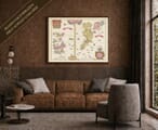 Joan Blaeu's old map of Orkney And Shetland shown framed; print supplied unframed