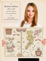 Lady holding the Medium Edition of Joan Blaeu's old map of Orkney And Shetland