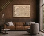 Old map of Germany shown framed on a living-room wall